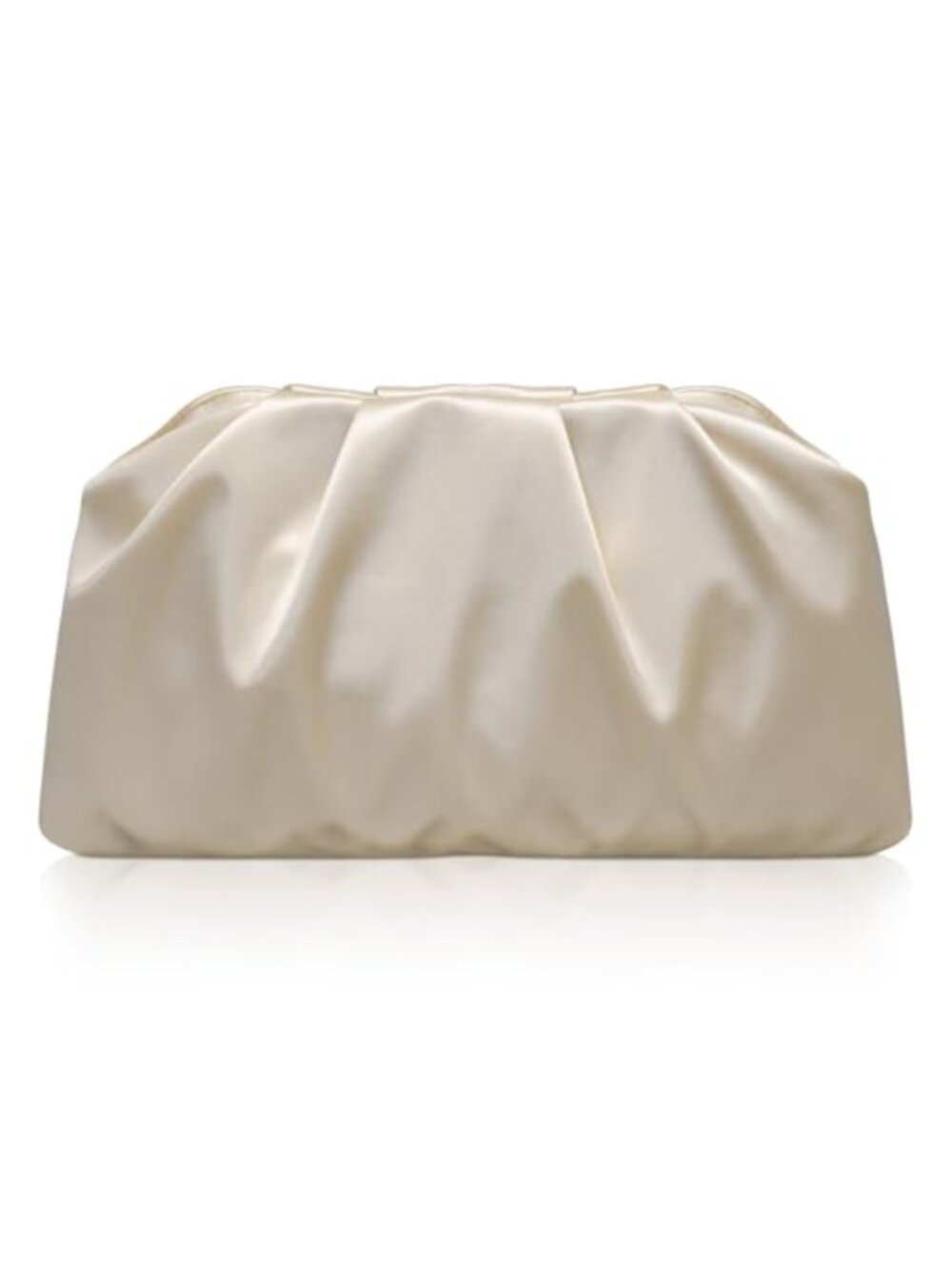 Pleated Satin Clutch with Removable Chain Strap Dumpling Shoulder Crossbody Bag